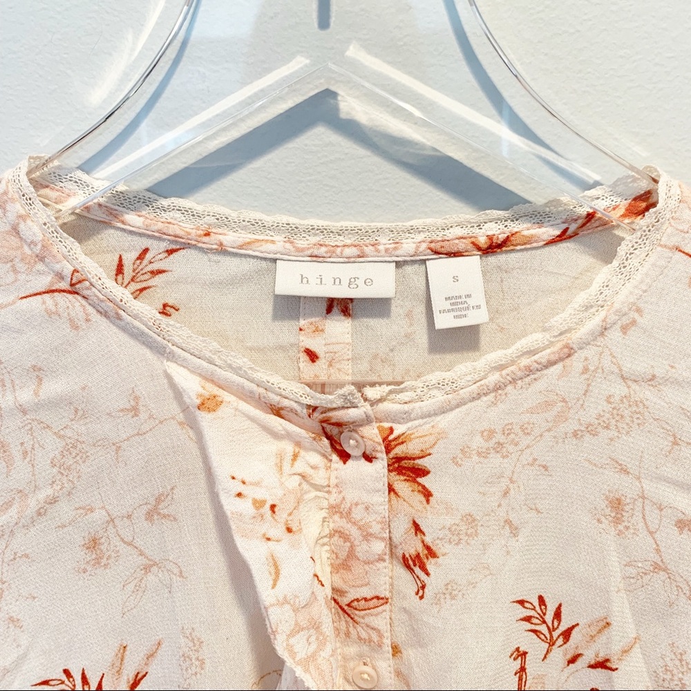 Hinge Floral Open Back Blouse Size - Picture 2 of 3